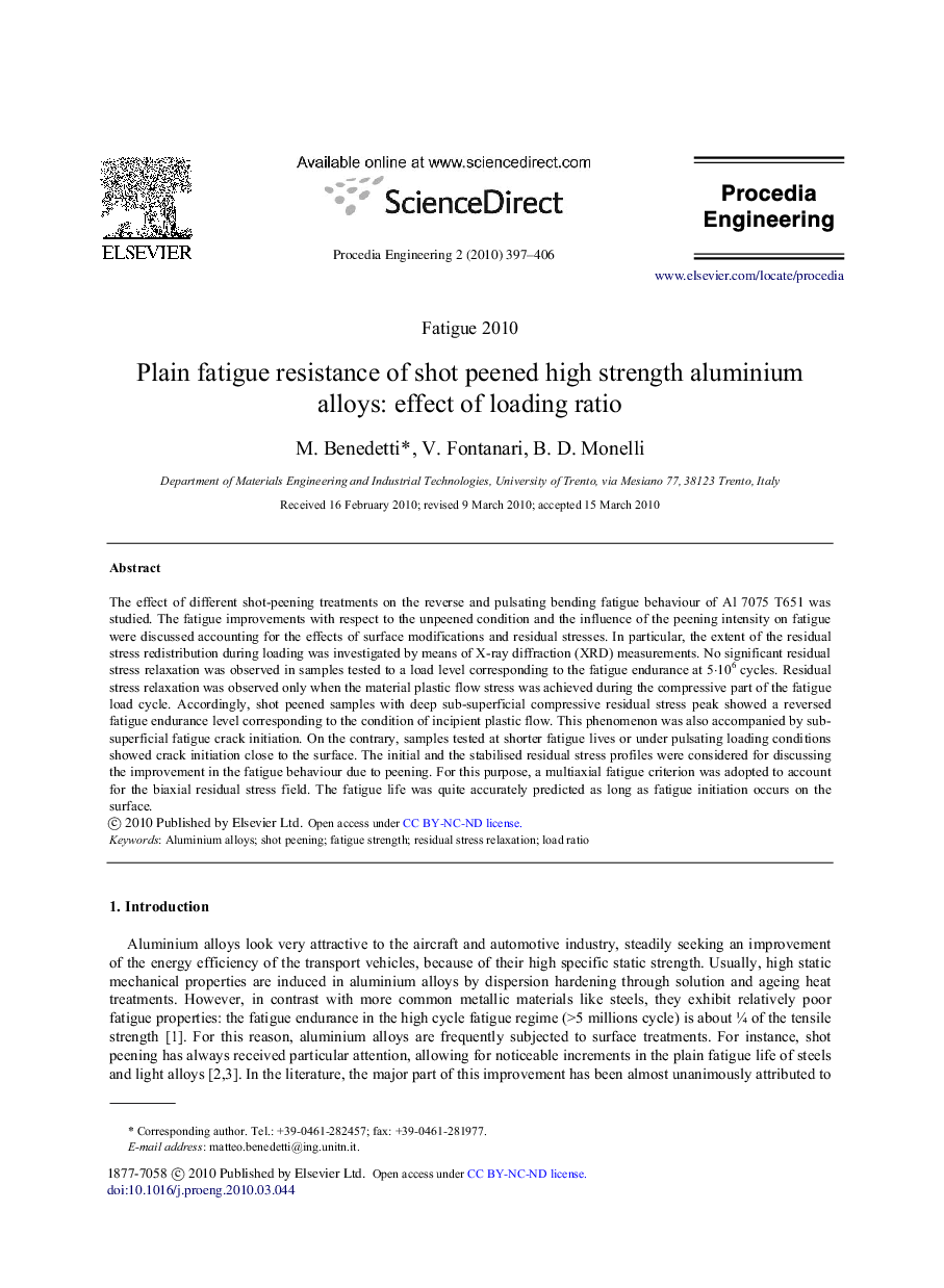 Plain fatigue resistance of shot peened high strength aluminium alloys: Effect of loading ratio