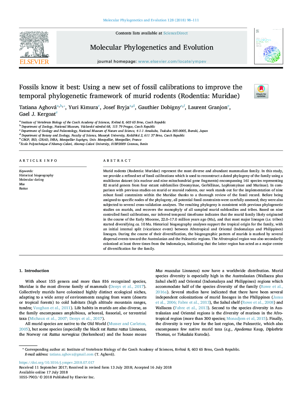 Fossils know it best: Using a new set of fossil calibrations to improve the temporal phylogenetic framework of murid rodents (Rodentia: Muridae)