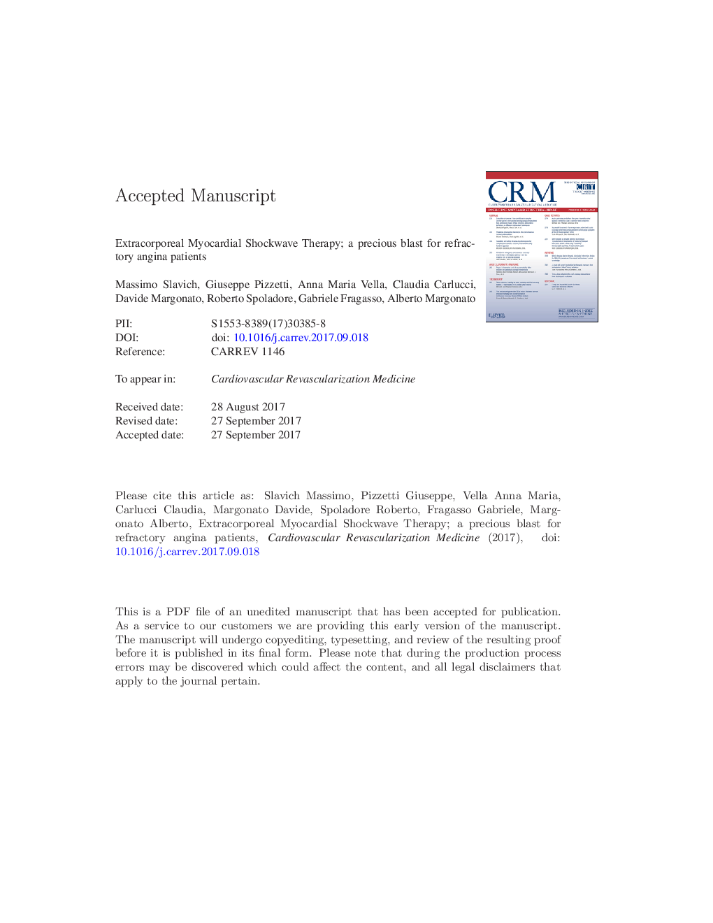 Extracorporeal myocardial shockwave therapy; a precious blast for refractory angina patients