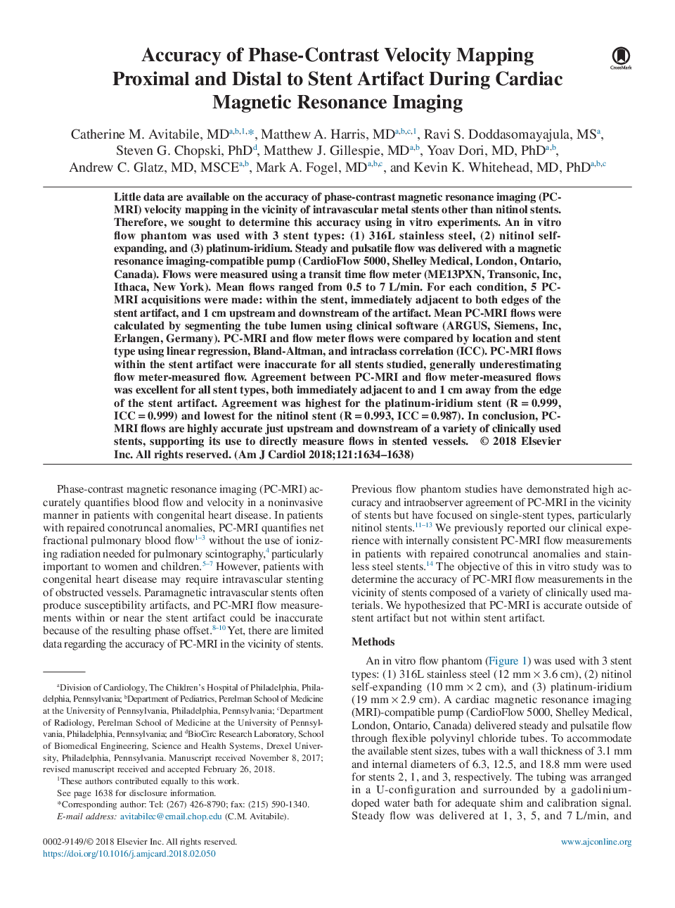 دقت ضریب همبستگی فاز با استفاده از پروگزیمال و دیاستال تا آرتشتات استنت در طی تصویربرداری رزونانس مغناطیسی قلب 