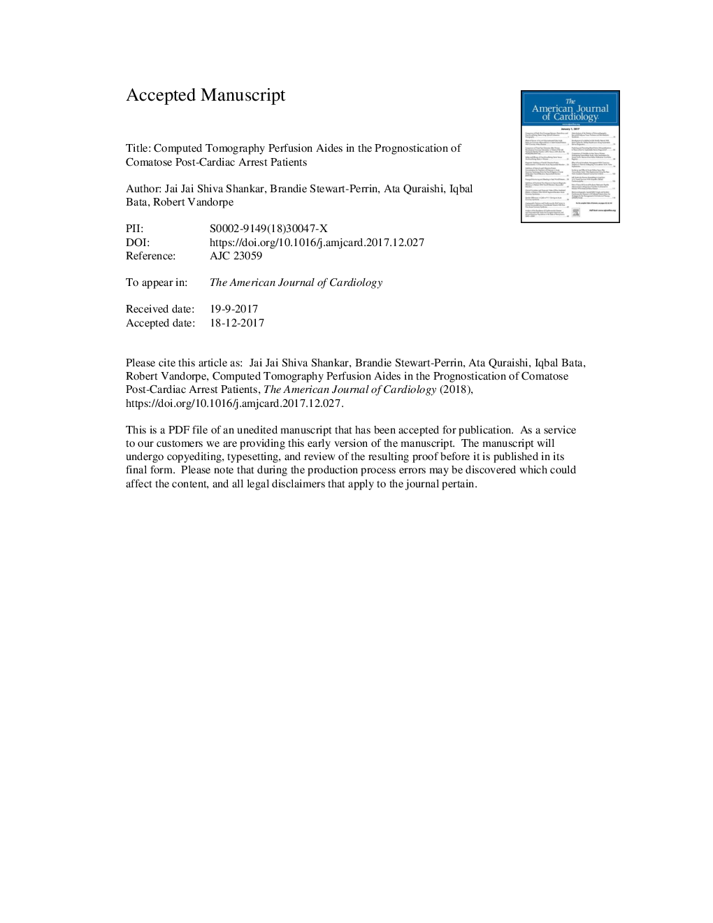 کمکهای پرفیوژن توموگرافی کامپیوتری در پیشبینی بیماران بستری شده پس از قاعدگی کماتوز 