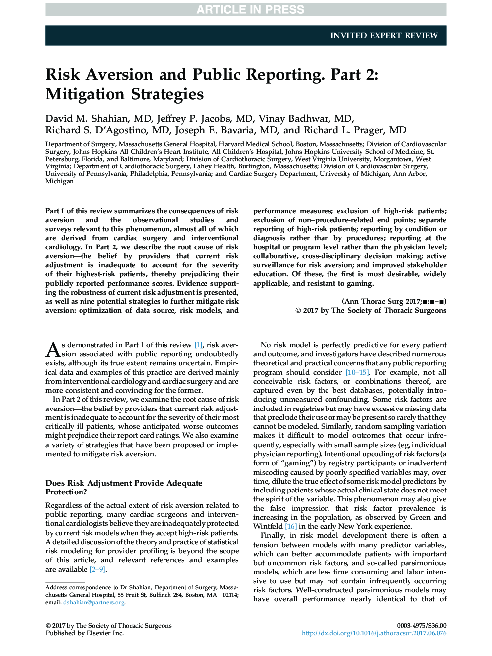 Risk Aversion and Public Reporting. Part 2: Mitigation Strategies