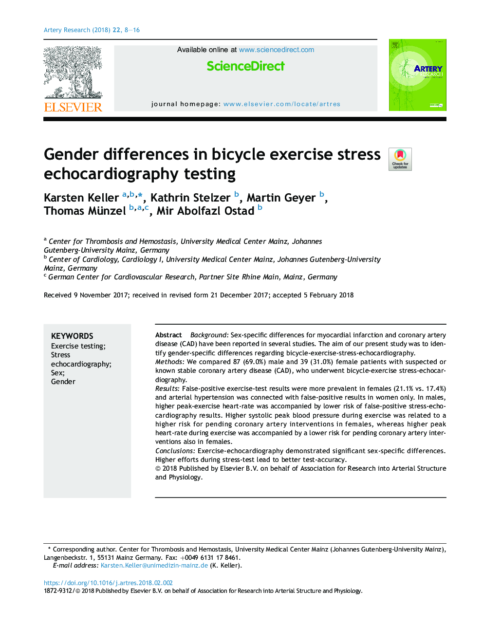 Gender differences in bicycle exercise stress echocardiography testing