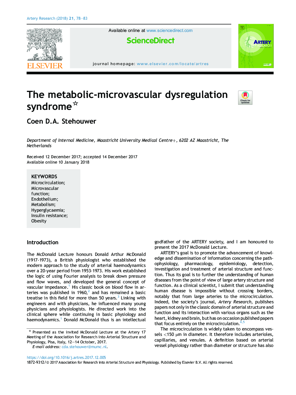 The metabolic-microvascular dysregulation syndrome