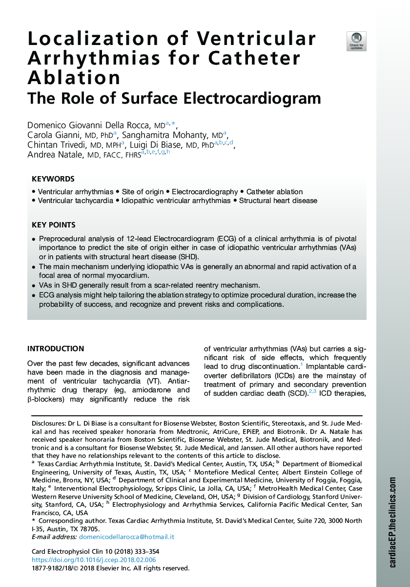 Localization of Ventricular Arrhythmias for Catheter Ablation