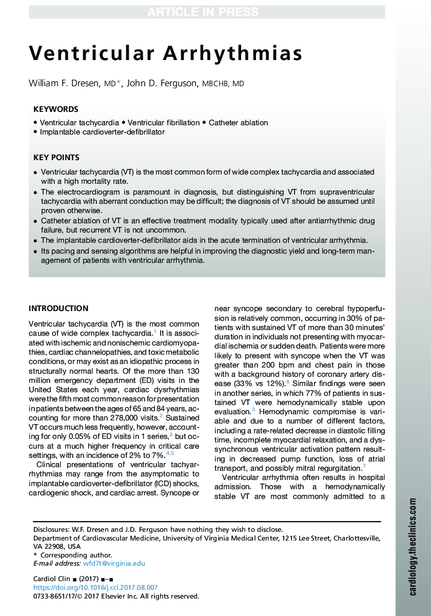 Ventricular Arrhythmias