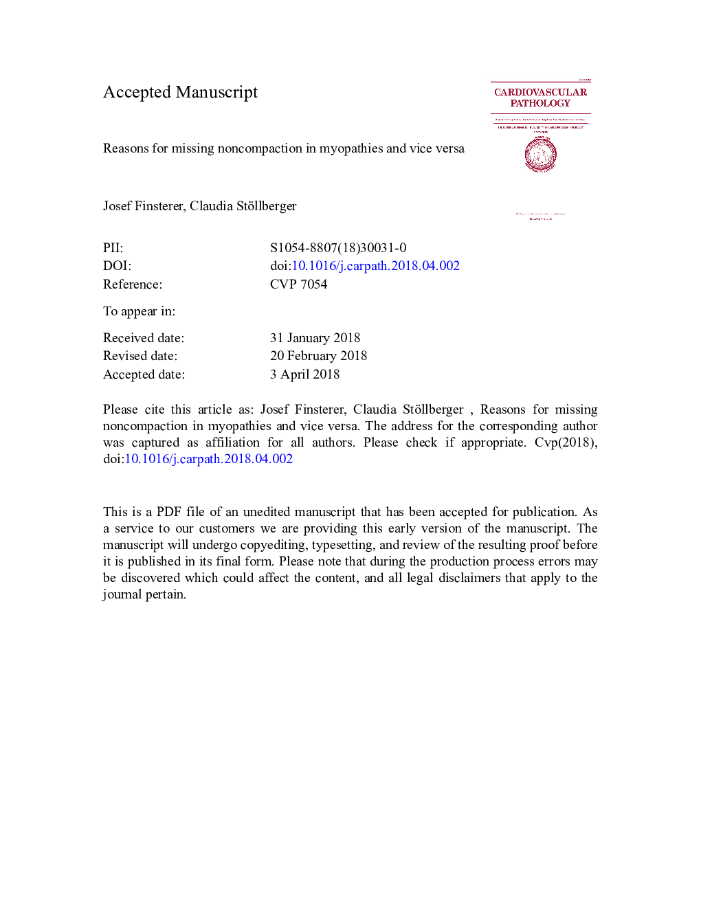 Reasons for missing noncompaction in myopathies and vice versa