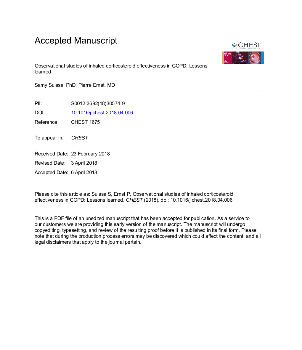 Observational Studies of Inhaled Corticosteroid Effectiveness in COPD