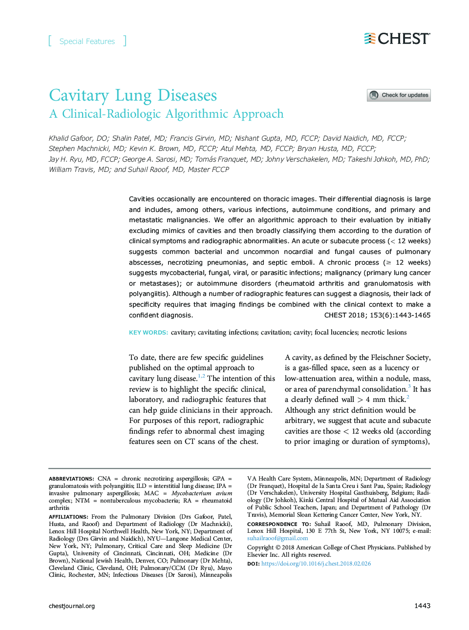 Cavitary Lung Diseases