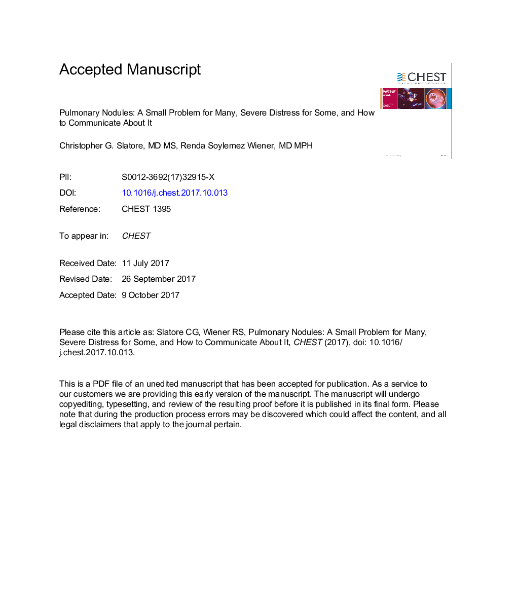 Pulmonary Nodules