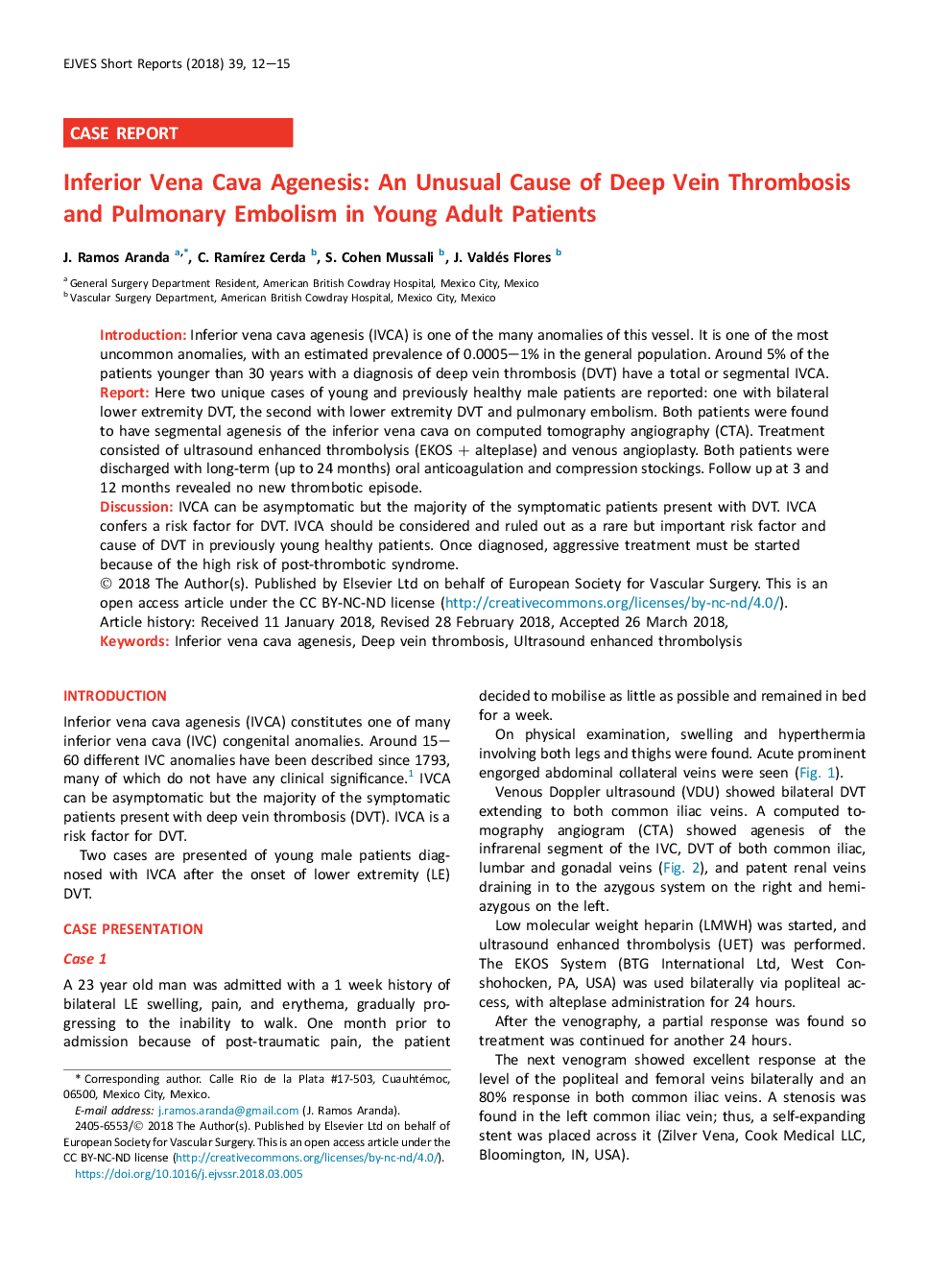 پستانداران ونوا کاوا: علت غیر معمول ترومبوز ورید عمقی و امبولیسم ریوی در بیماران جوان بزرگسال 