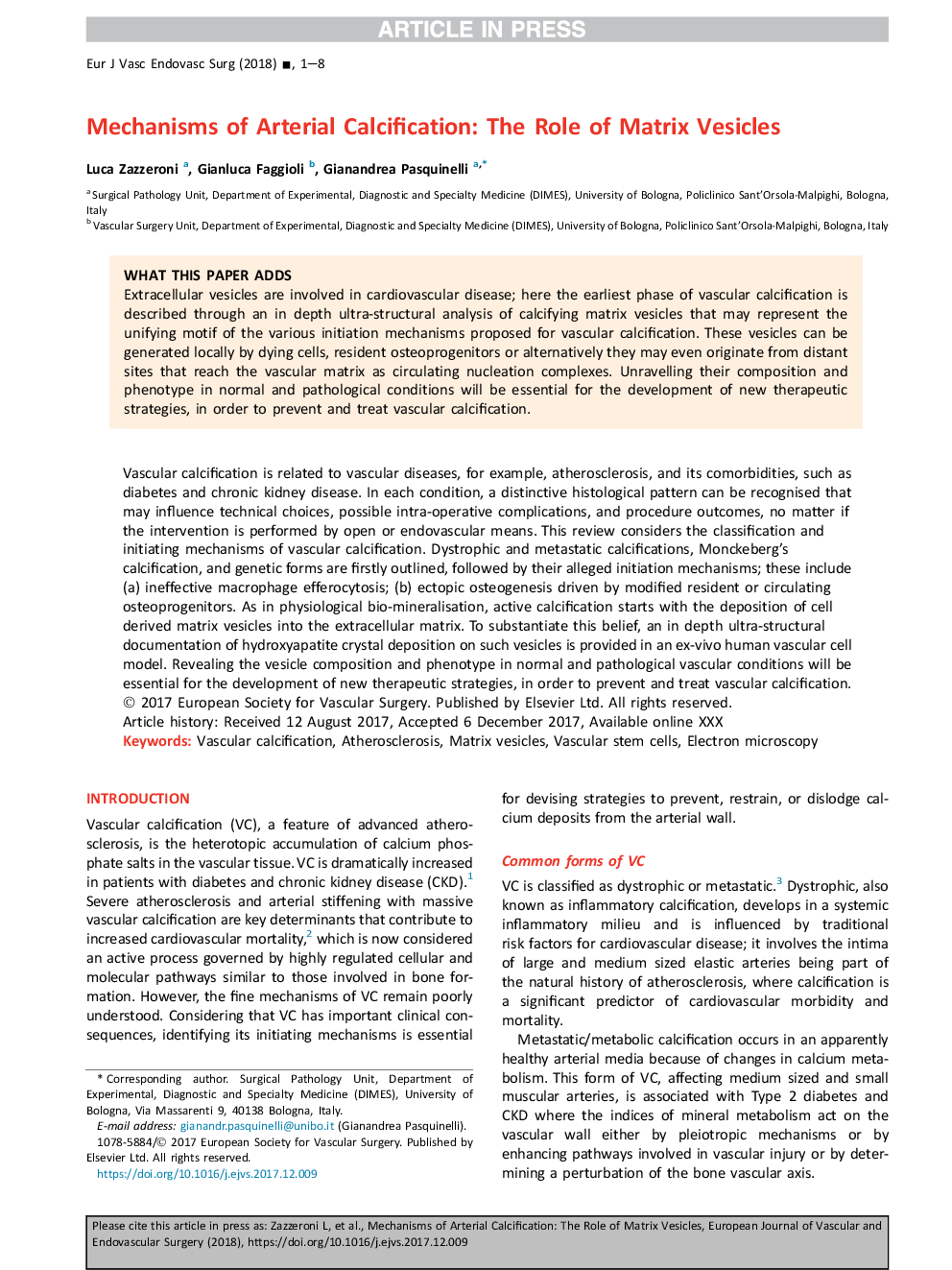 مکانیسم کلسیفیکاسون شریانی: نقش مایع واژینال 