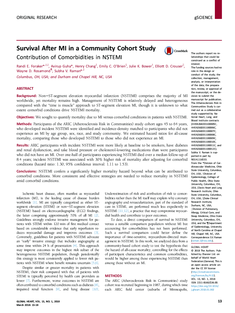 Survival After MI in a Community Cohort Study