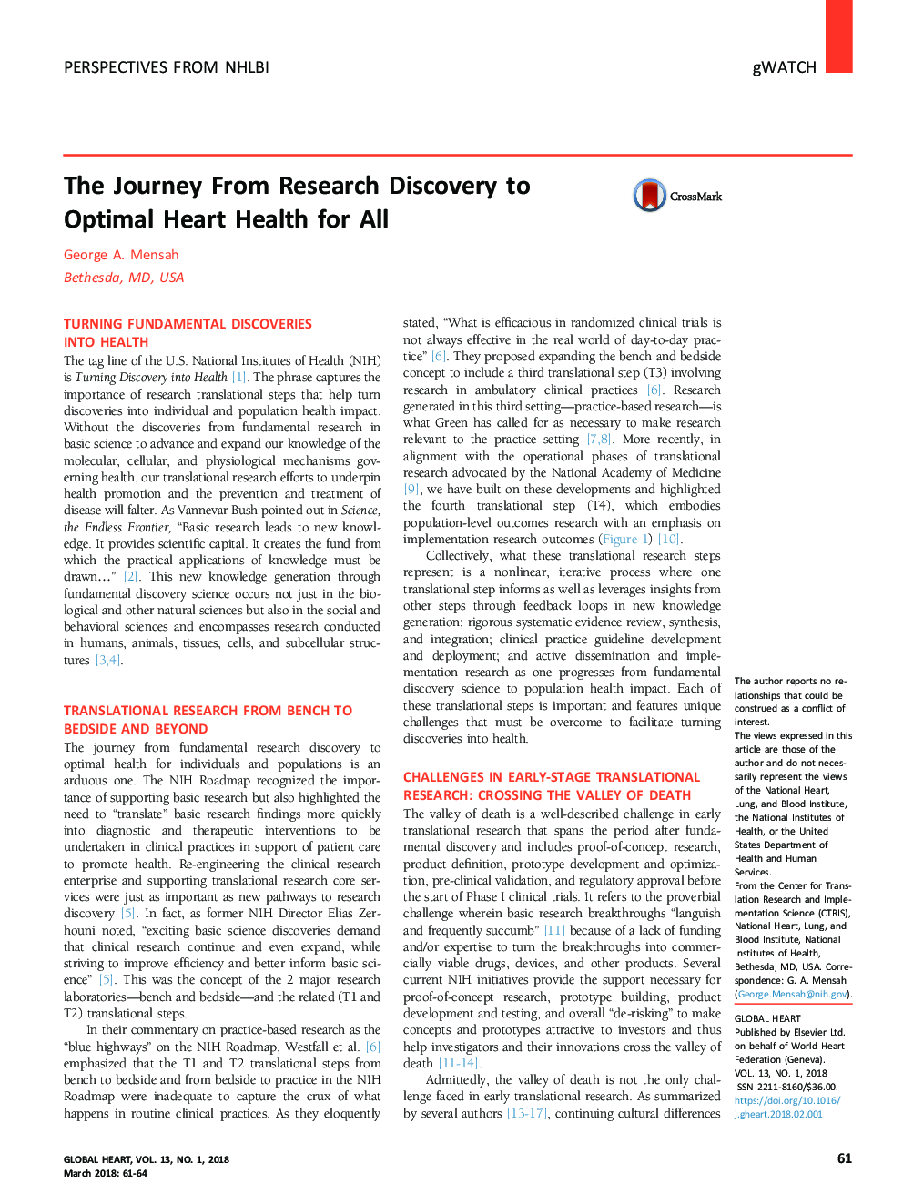 The Journey From Research Discovery to Optimal Heart Health for All