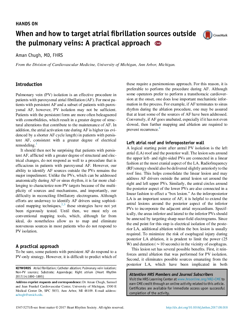 When and how to target atrial fibrillation sources outside the pulmonary veins: A practical approach