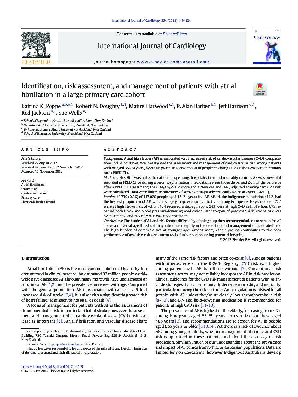 Identification, risk assessment, and management of patients with atrial fibrillation in a large primary care cohort