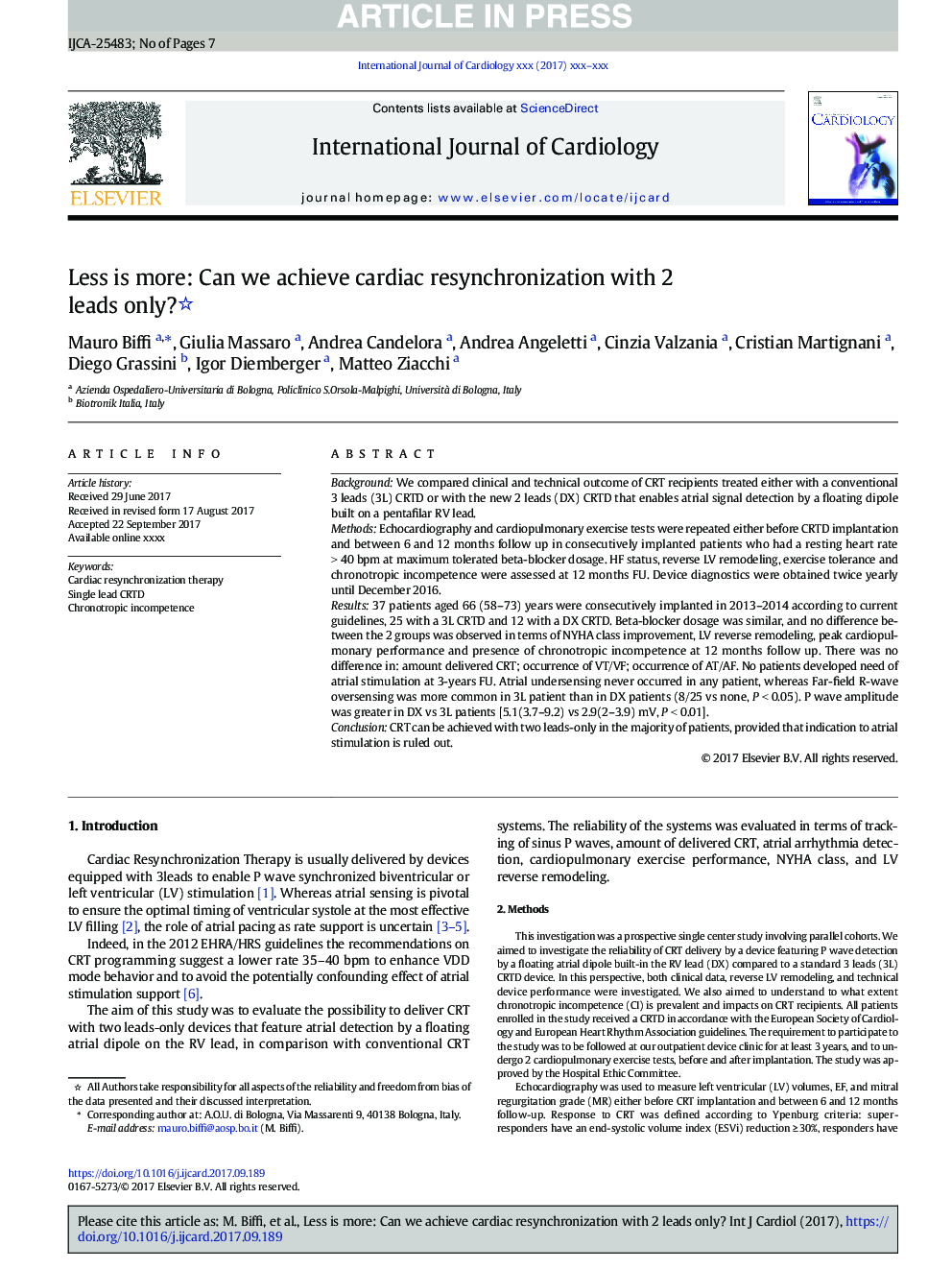 Less is more: Can we achieve cardiac resynchronization with 2 leads only?