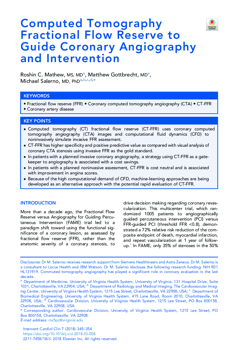 Computed Tomography Fractional Flow Reserve to Guide Coronary Angiography and Intervention