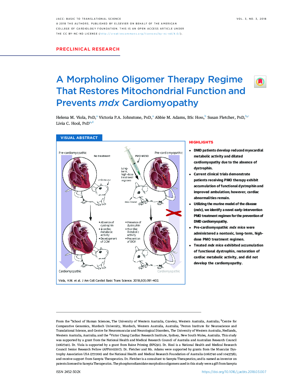 A Morpholino Oligomer Therapy Regime That Restores Mitochondrial Function and Prevents mdx Cardiomyopathy