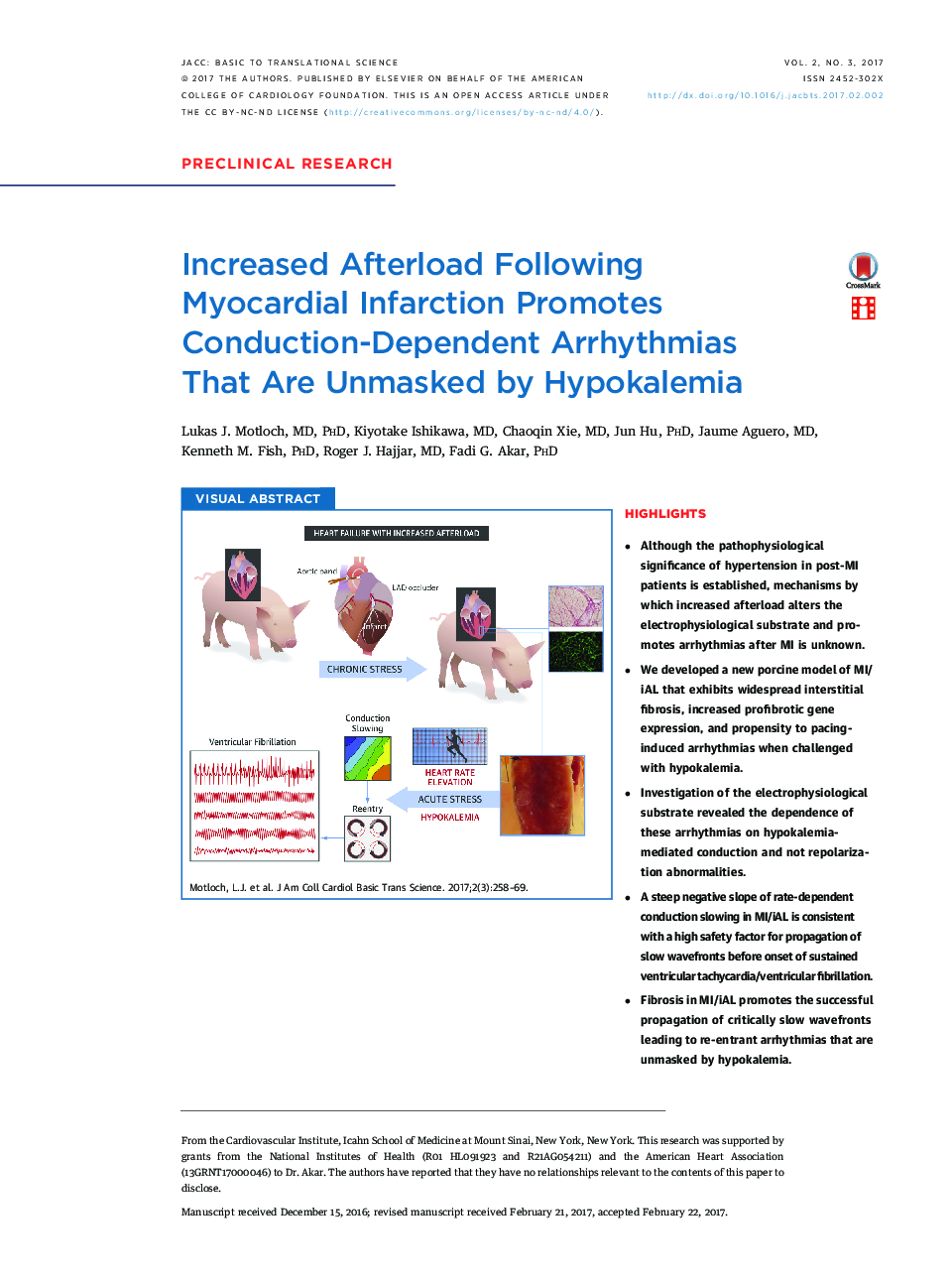 Increased Afterload Following MyocardialÂ Infarction Promotes Conduction-Dependent Arrhythmias ThatÂ Are Unmasked by Hypokalemia