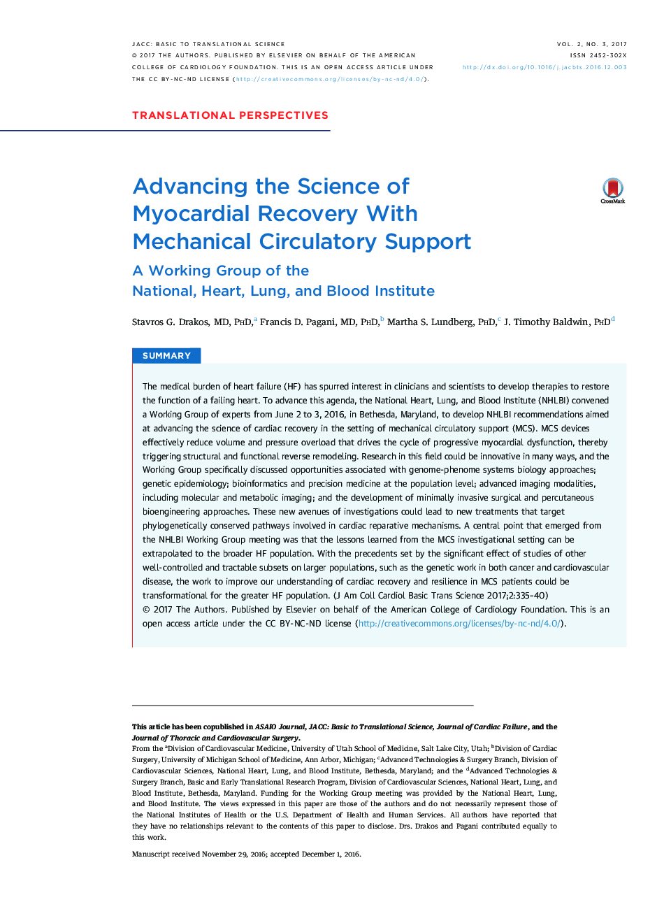 Advancing the Science of MyocardialÂ Recovery With MechanicalÂ CirculatoryÂ Support