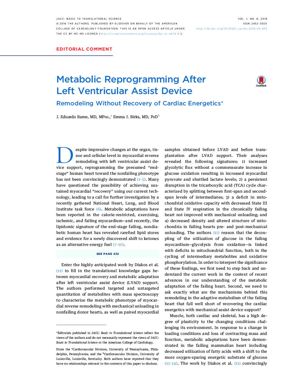 Metabolic Reprogramming After LeftÂ Ventricular Assist Device