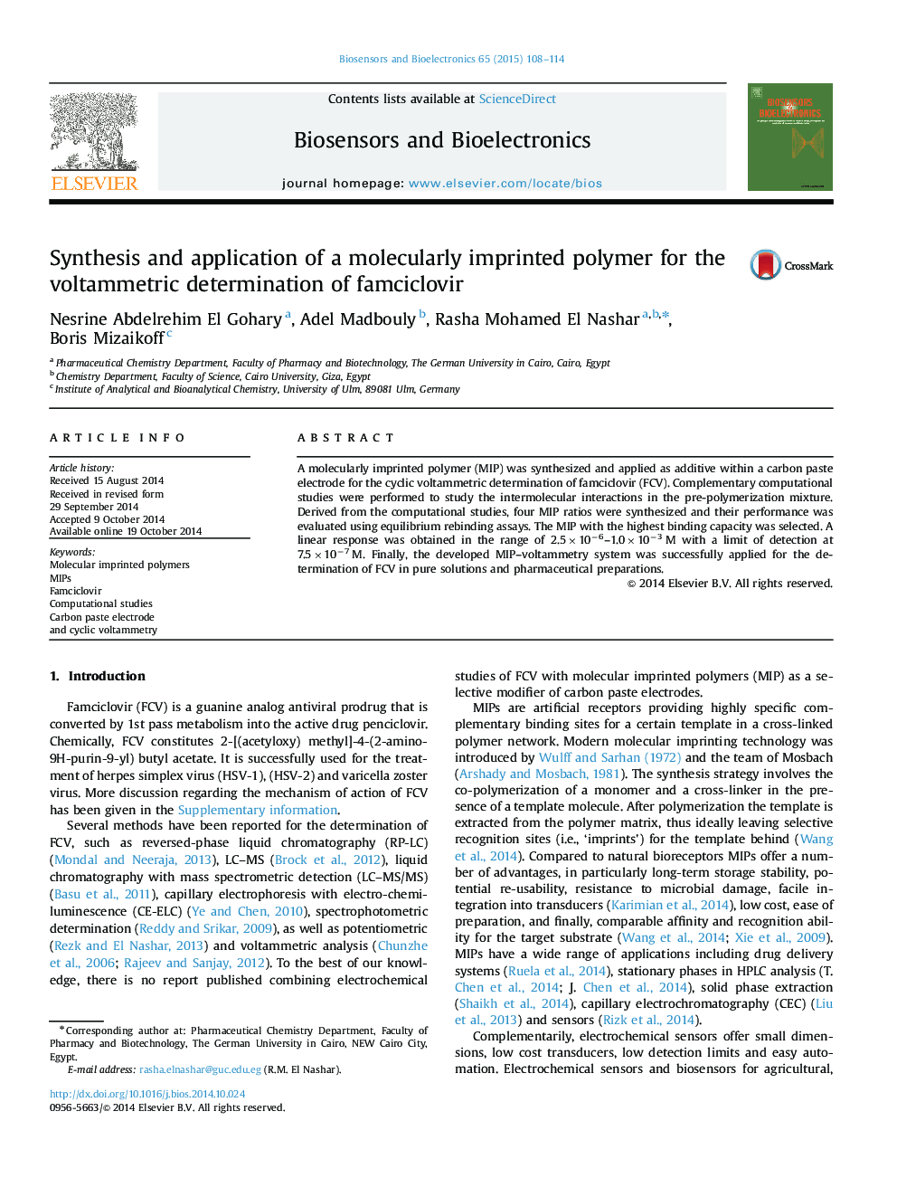 Synthesis and application of a molecularly imprinted polymer for the voltammetric determination of famciclovir