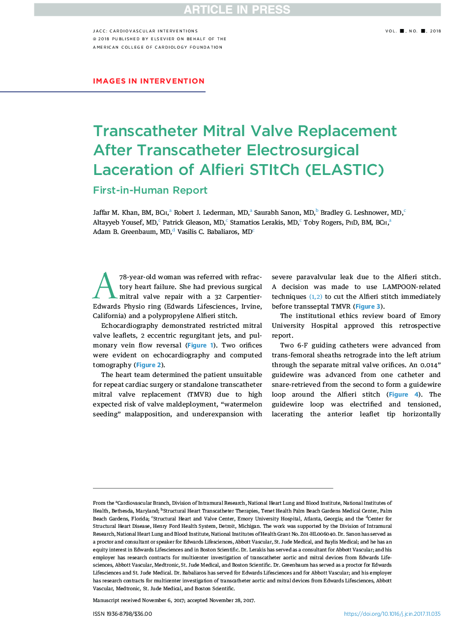 Transcatheter Mitral Valve Replacement After Transcatheter Electrosurgical Laceration of Alfieri STItCh (ELASTIC)