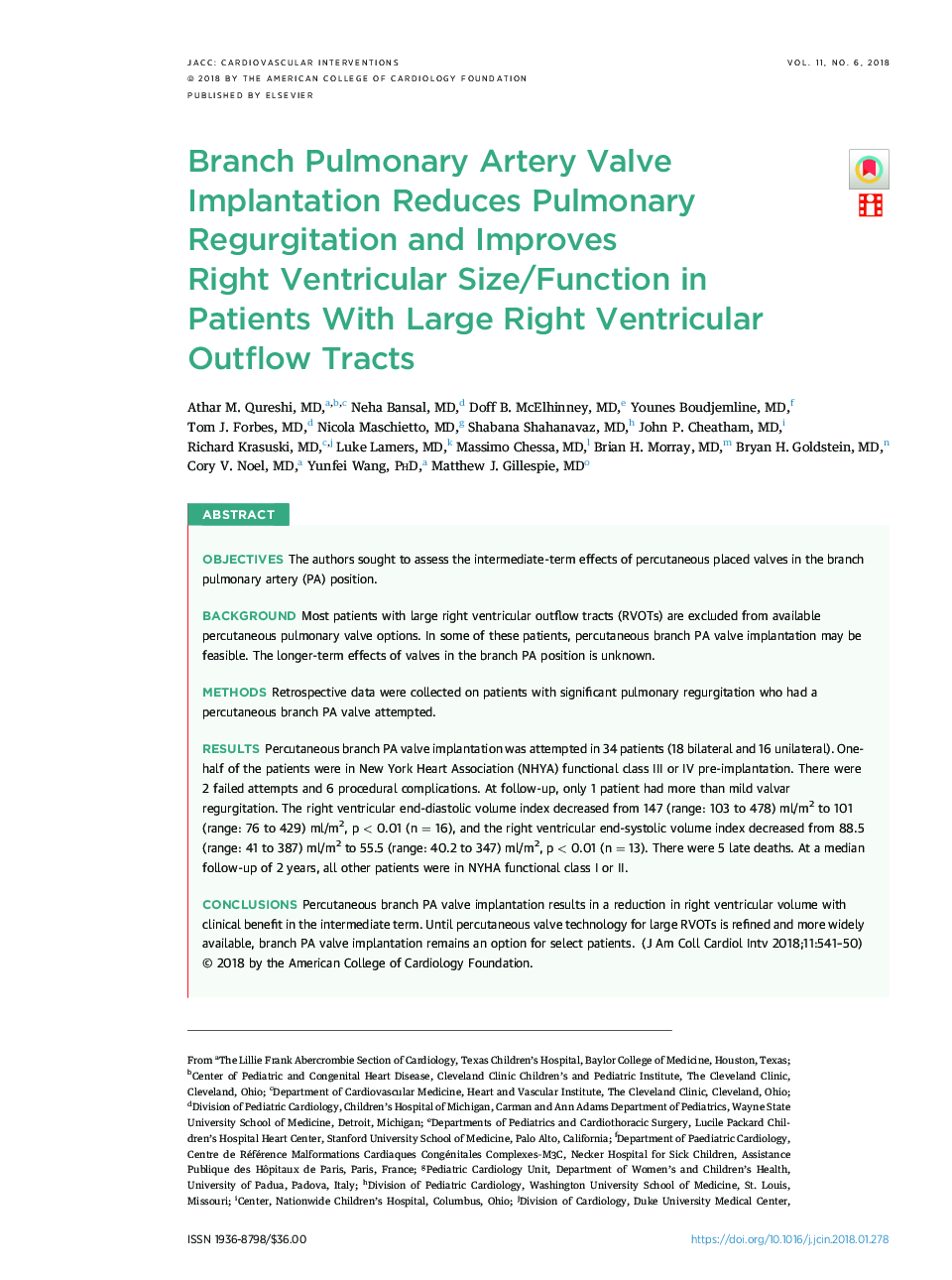 Branch Pulmonary Artery Valve Implantation Reduces Pulmonary Regurgitation and Improves Right Ventricular Size/Function in Patients With Large Right Ventricular Outflow Tracts