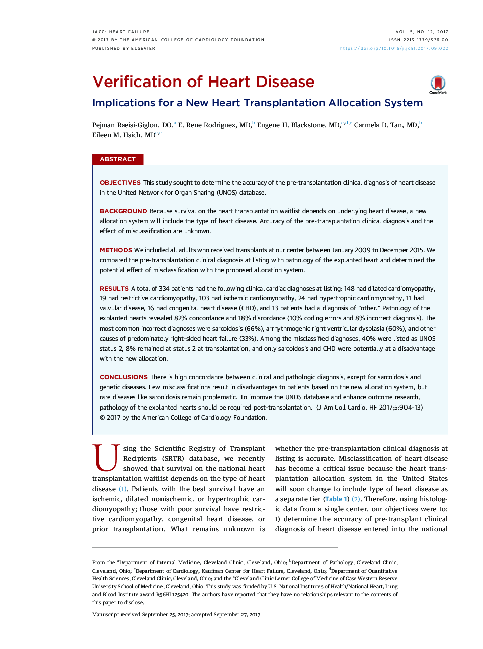 Verification of Heart Disease