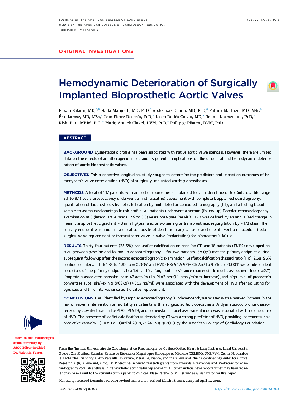 Hemodynamic Deterioration of Surgically Implanted Bioprosthetic Aortic Valves