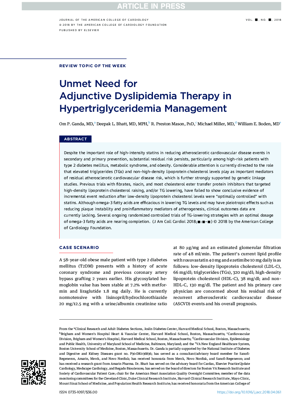 Unmet Need for AdjunctiveÂ DyslipidemiaÂ Therapy in Hypertriglyceridemia Management