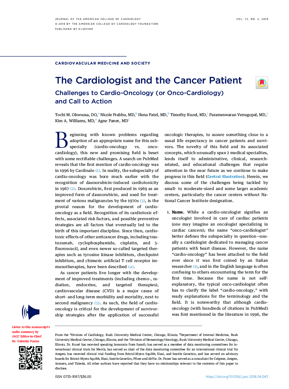 The Cardiologist and the Cancer Patient