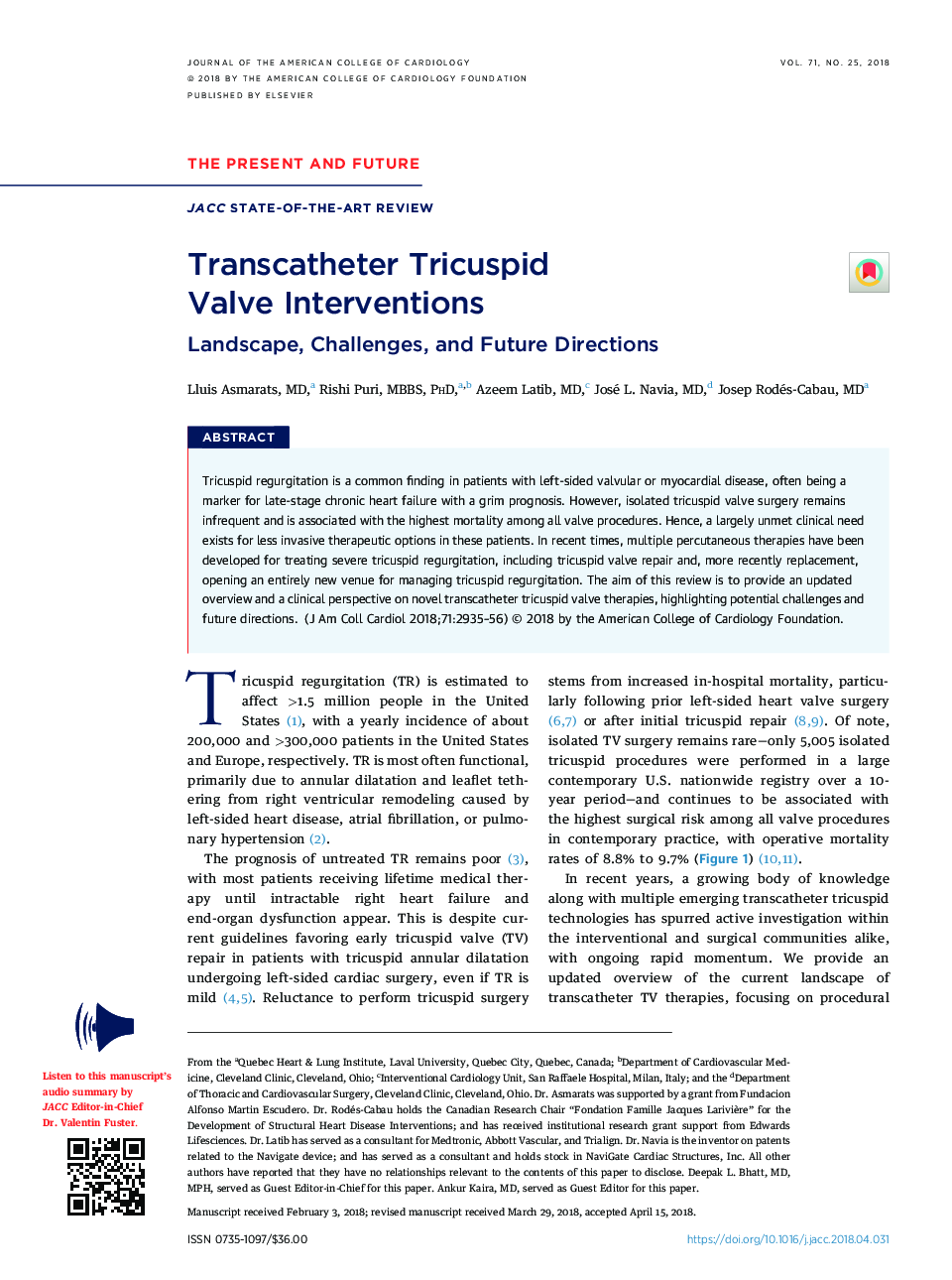 Transcatheter Tricuspid ValveÂ Interventions