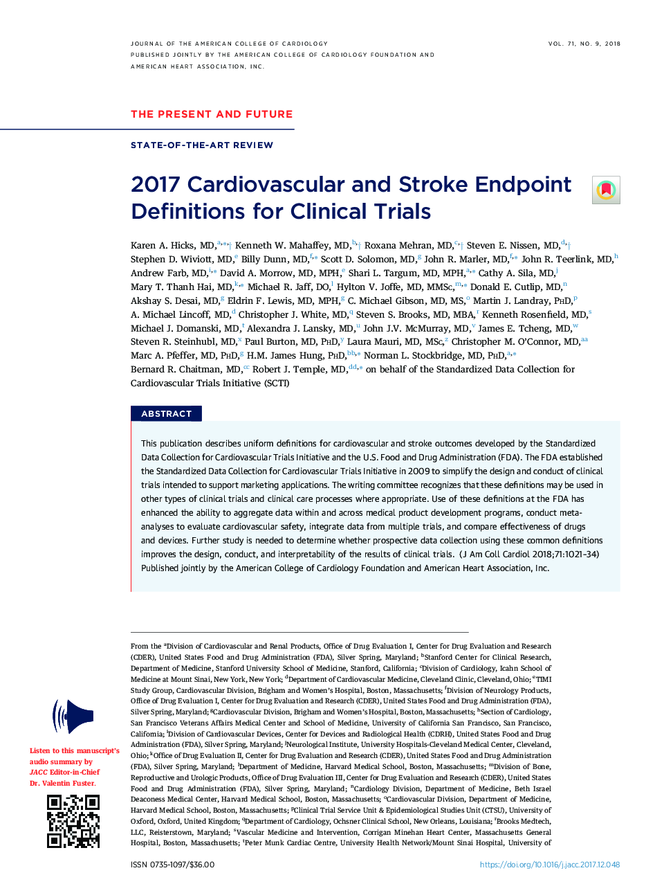 2017 Cardiovascular and Stroke Endpoint Definitions for Clinical Trials