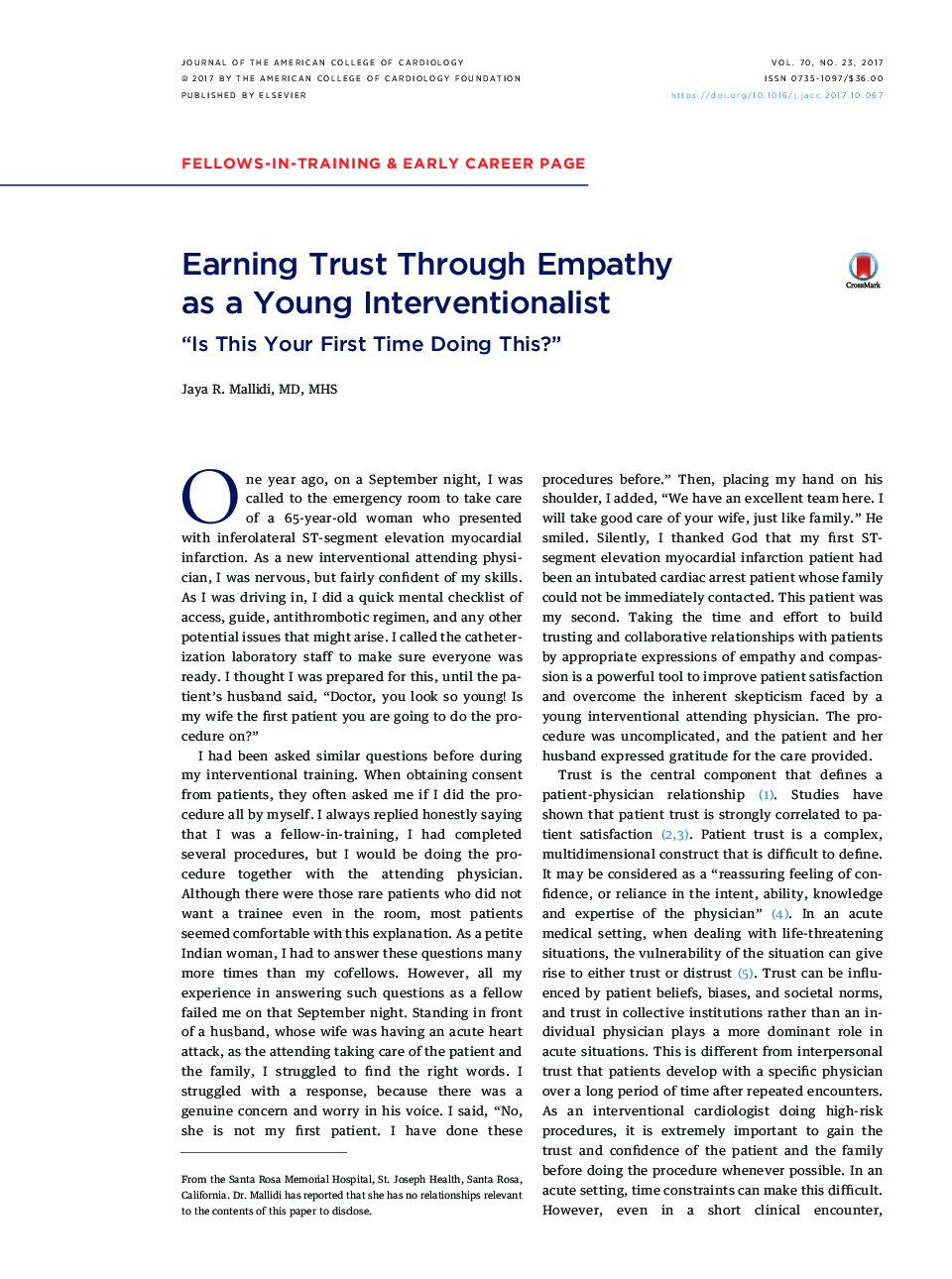 Earning Trust Through Empathy as a Young Interventionalist