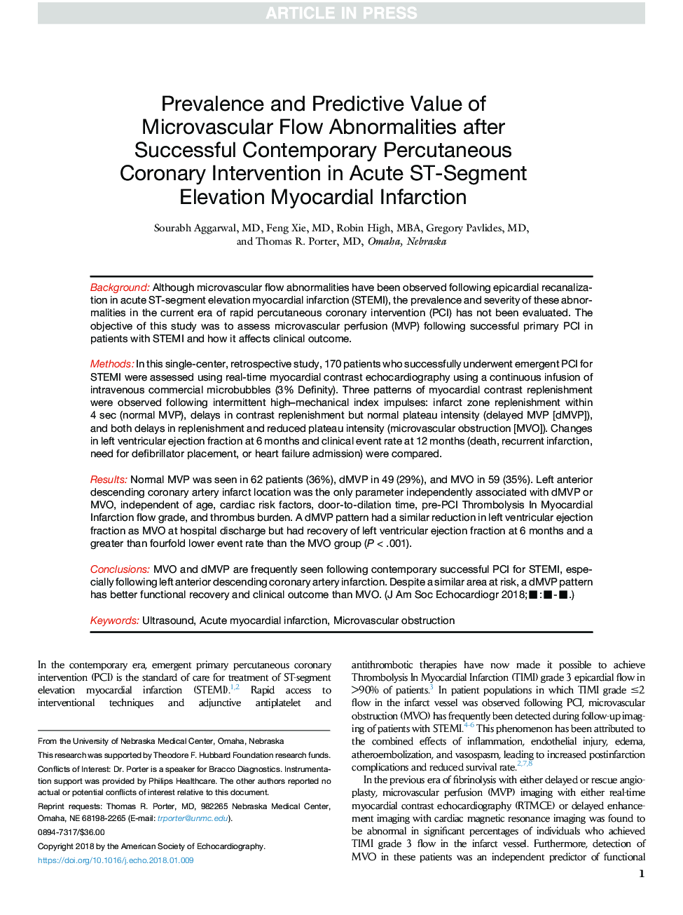 Prevalence and Predictive Value of Microvascular Flow Abnormalities after Successful Contemporary Percutaneous Coronary Intervention in Acute ST-Segment Elevation Myocardial Infarction