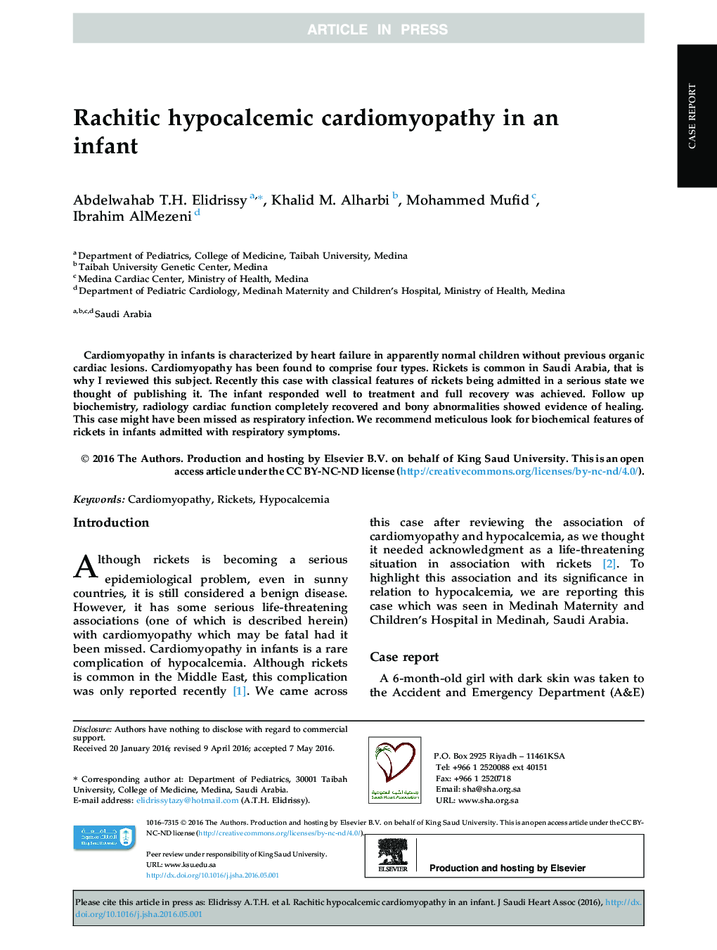 Rachitic hypocalcemic cardiomyopathy in an infant