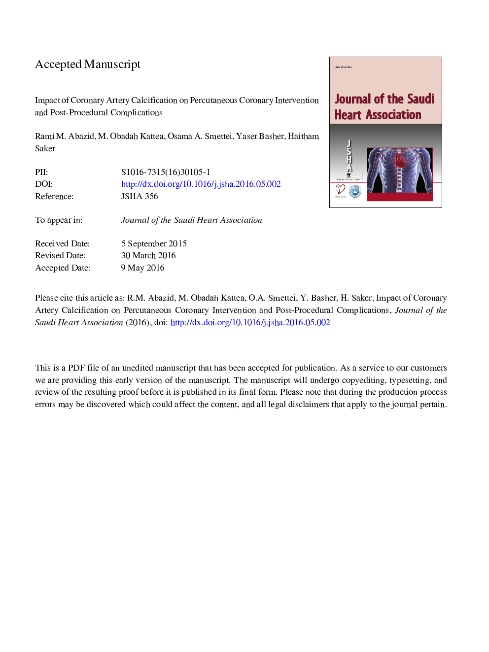 Impact of coronary artery calcification on percutaneous coronary intervention and postprocedural complications