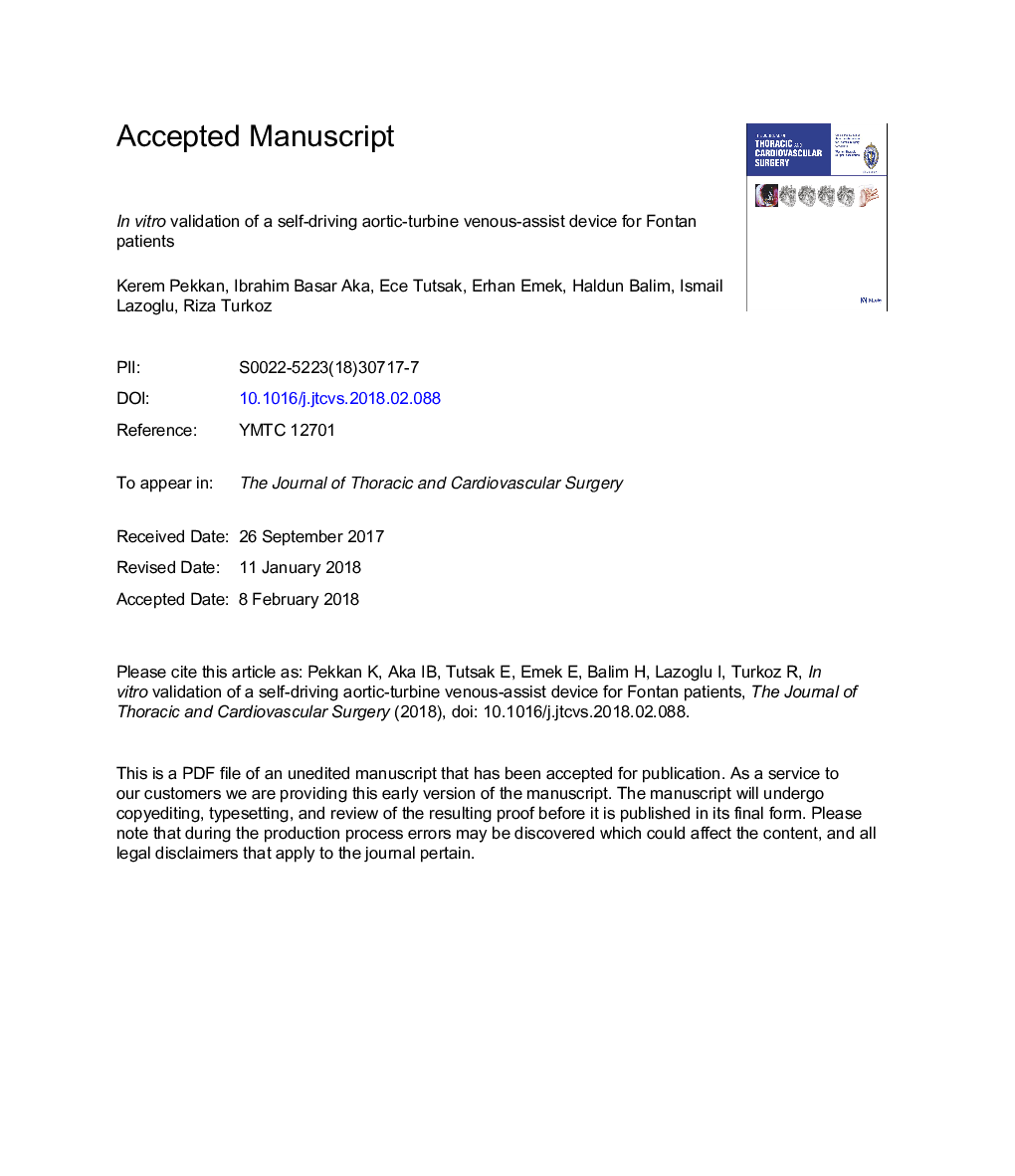 InÂ vitro validation of a self-driving aortic-turbine venous-assist device for Fontan patients