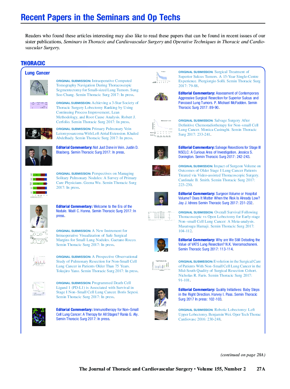 Recent Papers in the Seminars and Op Techs