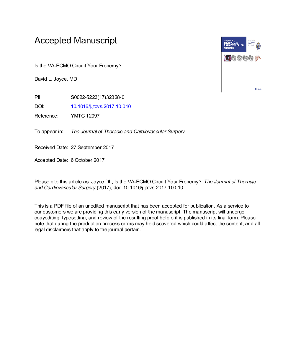 Is the venoarterial extracorporeal membrane oxygenation circuit your frenemy?