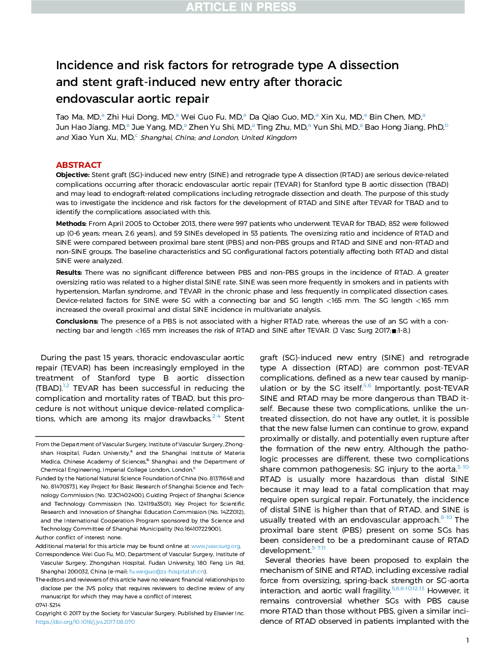 Incidence and risk factors for retrograde type A dissection and stent graft-induced new entry after thoracic endovascular aortic repair