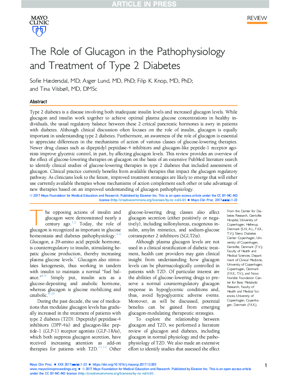 نقش گلوکاگون در پاتوفیزیولوژی و درمان دیابت نوع 2 