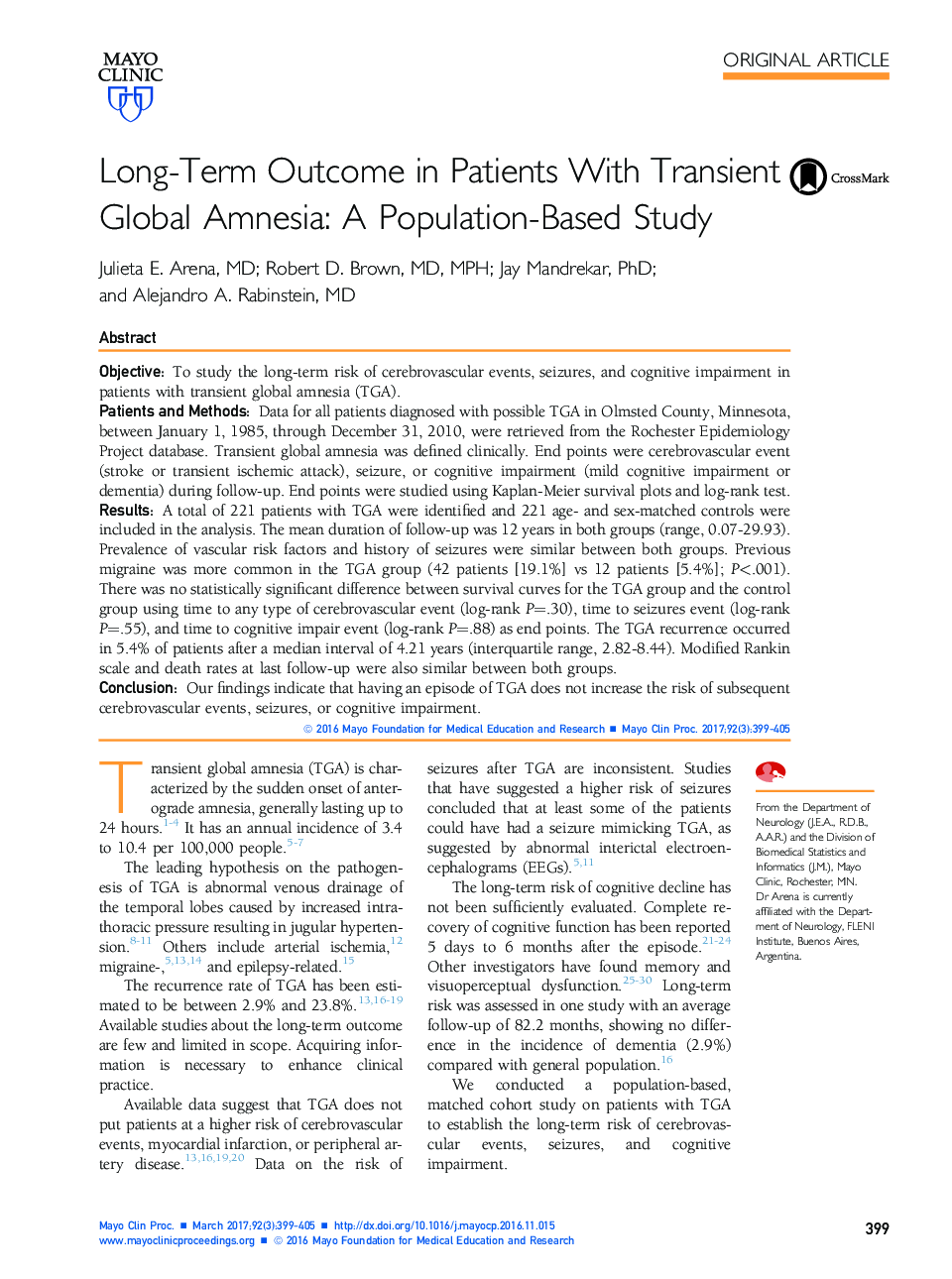 نتایج بلند مدت در بیماران مبتلا به آمنیازیس جهانی: یک مطالعه مبتنی بر جمعیت 