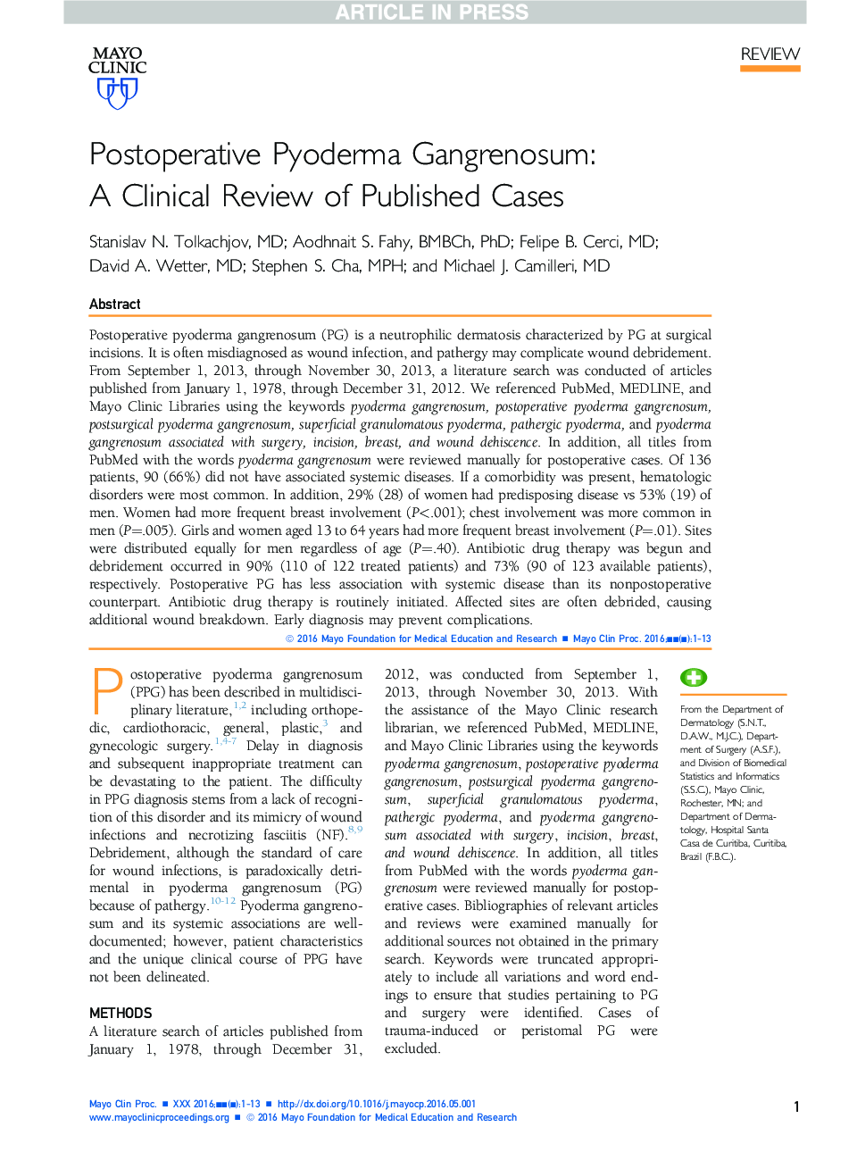 Postoperative Pyoderma Gangrenosum