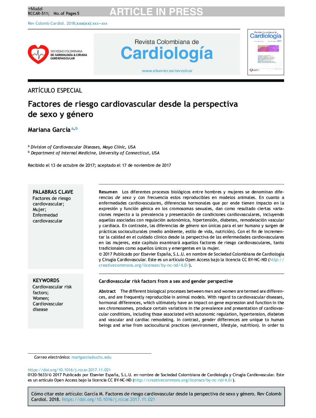 Factores de riesgo cardiovascular desde la perspectiva de sexo y género