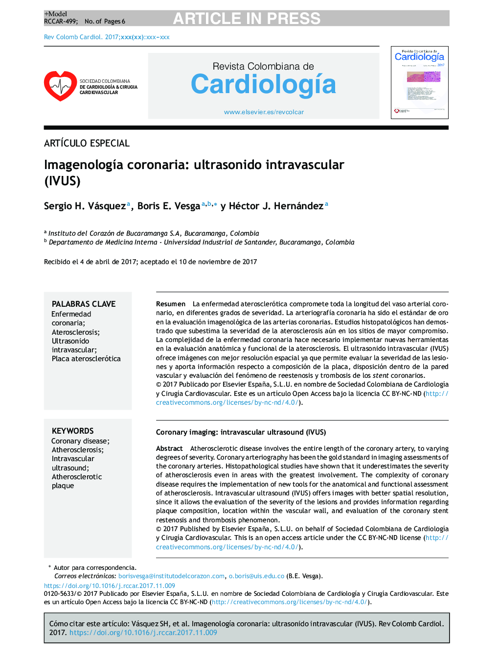 ImagenologÃ­a coronaria: ultrasonido intravascular (IVUS)