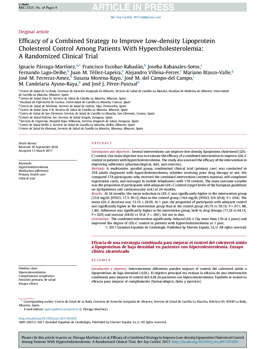 Efficacy of a Combined Strategy to Improve Low-density Lipoprotein Cholesterol Control Among Patients With Hypercholesterolemia: A Randomized Clinical Trial