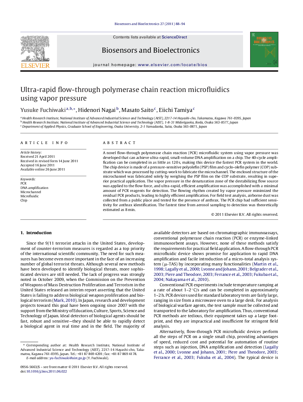 Ultra-rapid flow-through polymerase chain reaction microfluidics using vapor pressure